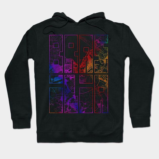 Brasilia, Brazil City Map Typography - Colorful Hoodie by deMAP Studio